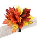 Fennco Styles Handmade Maple Leaves Decorative Napkin Rings, Set of 4 - Terracotta Fall Leaf Napkin Holders for Thanksgiving, Harvest Season, Banquet, Holiday Décor and Special Event